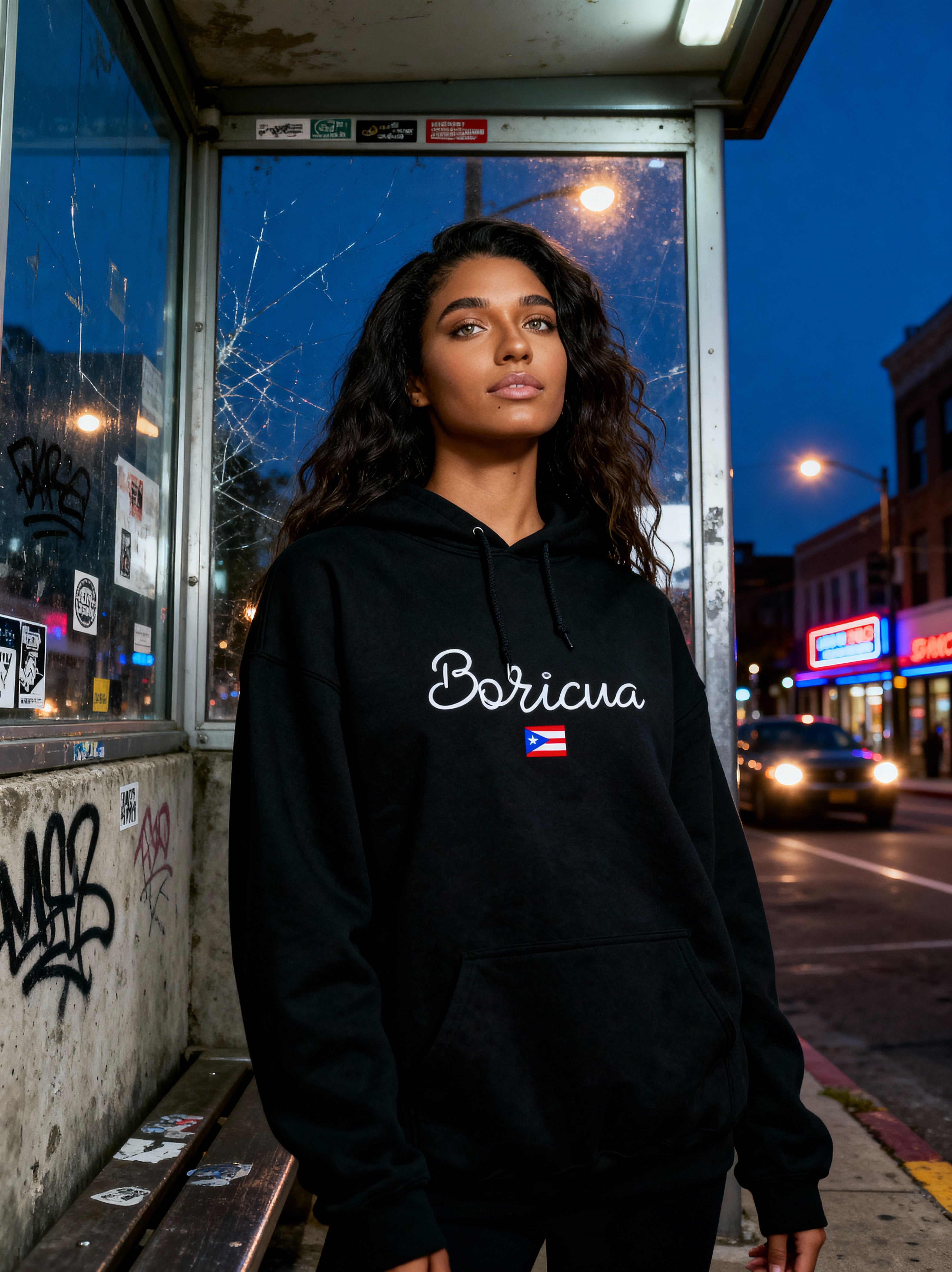Boricua Hoodie with Flag