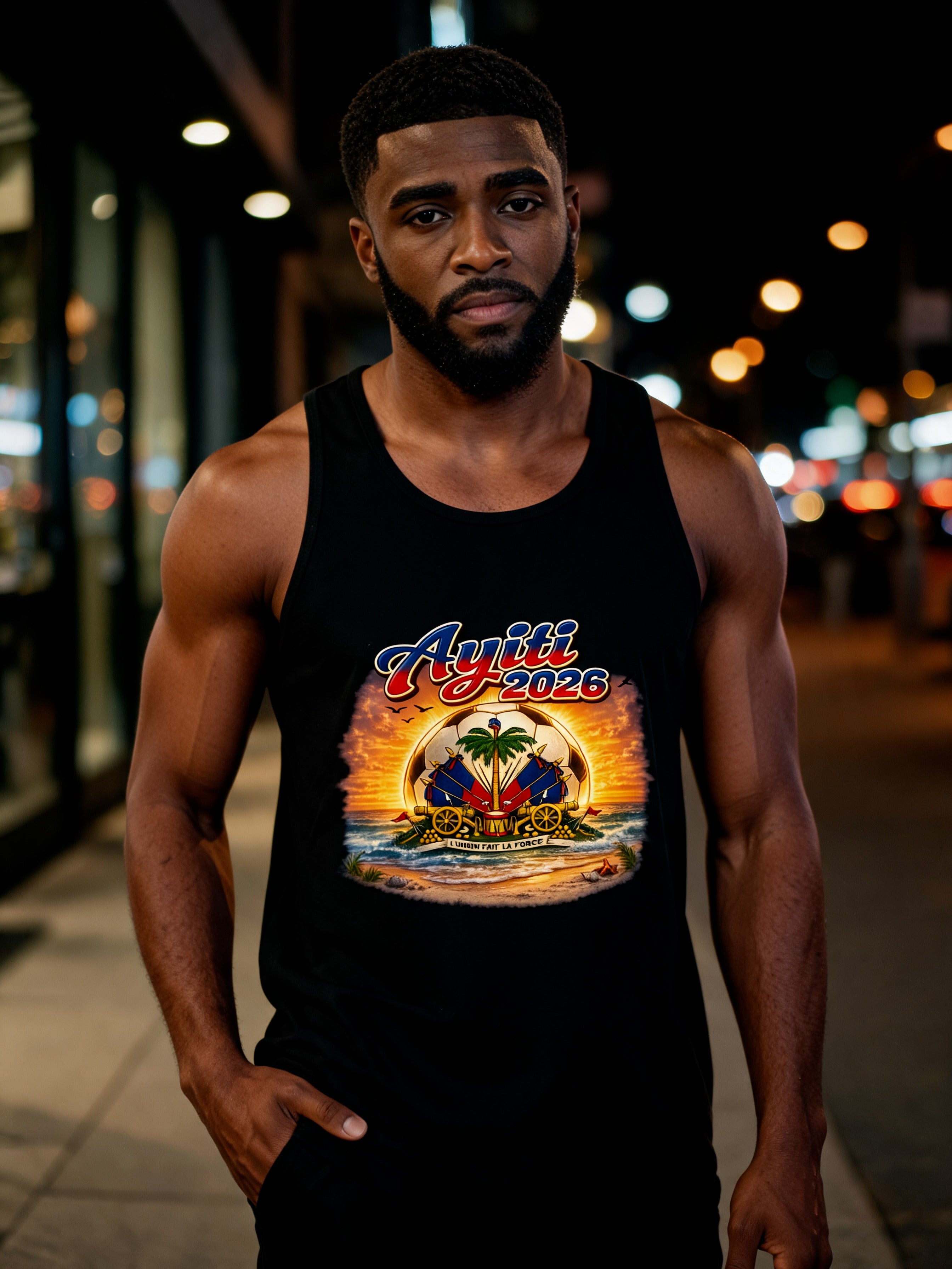 Ayiti soccer ball sunset Tank-top