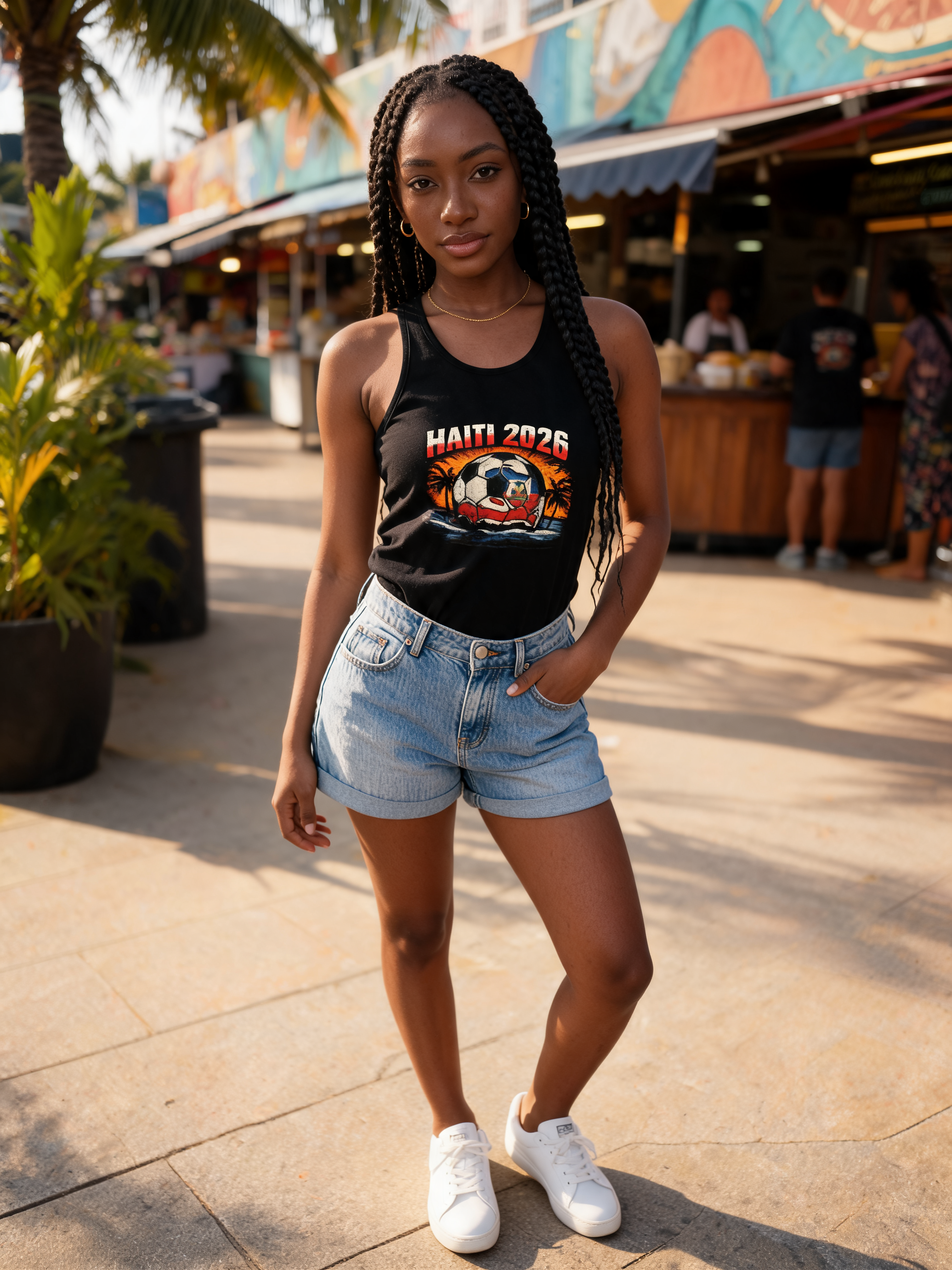 Haiti 2026 Soccer Sunset Tank Top