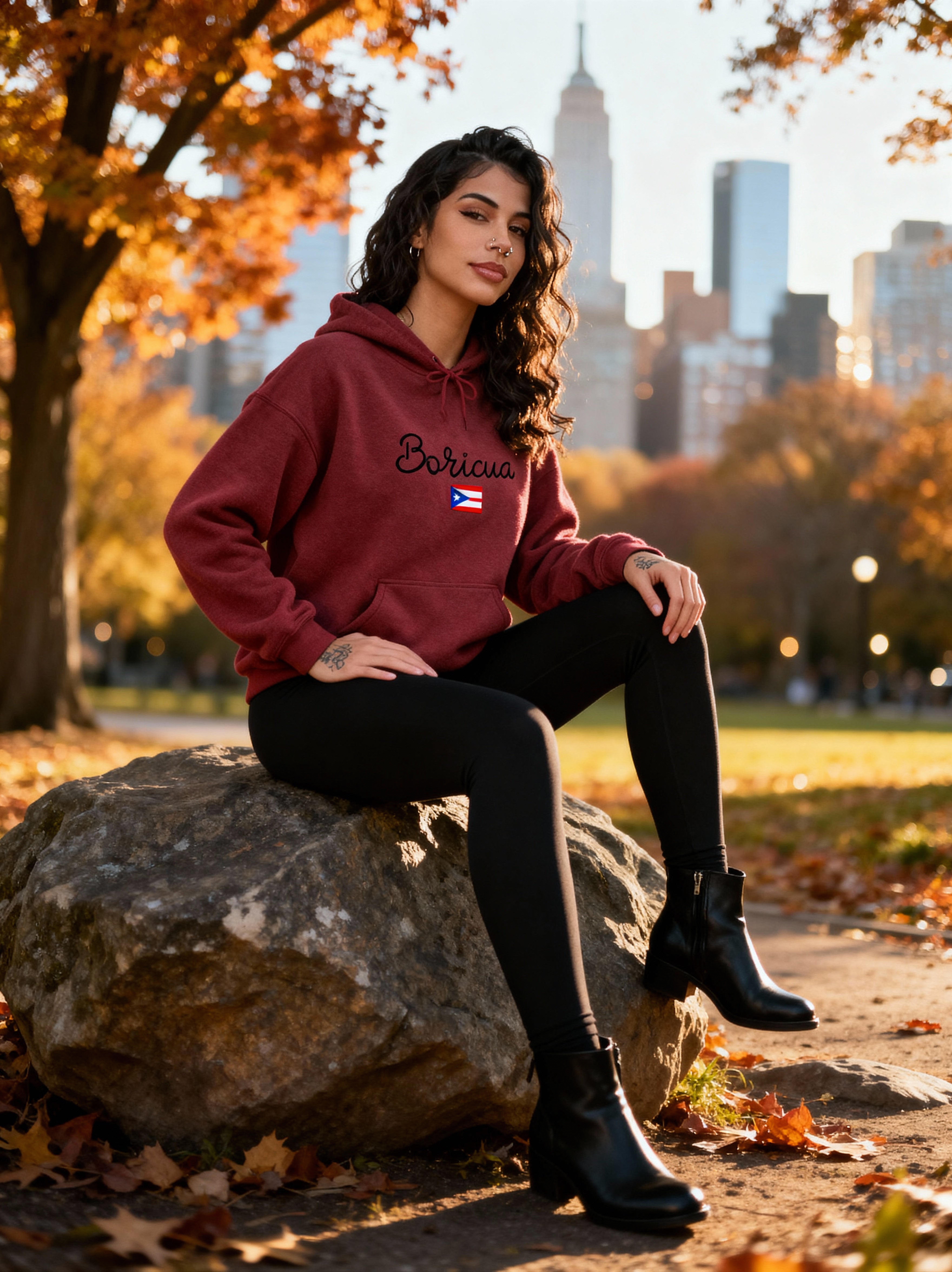 Boricua Hoodie with Flag