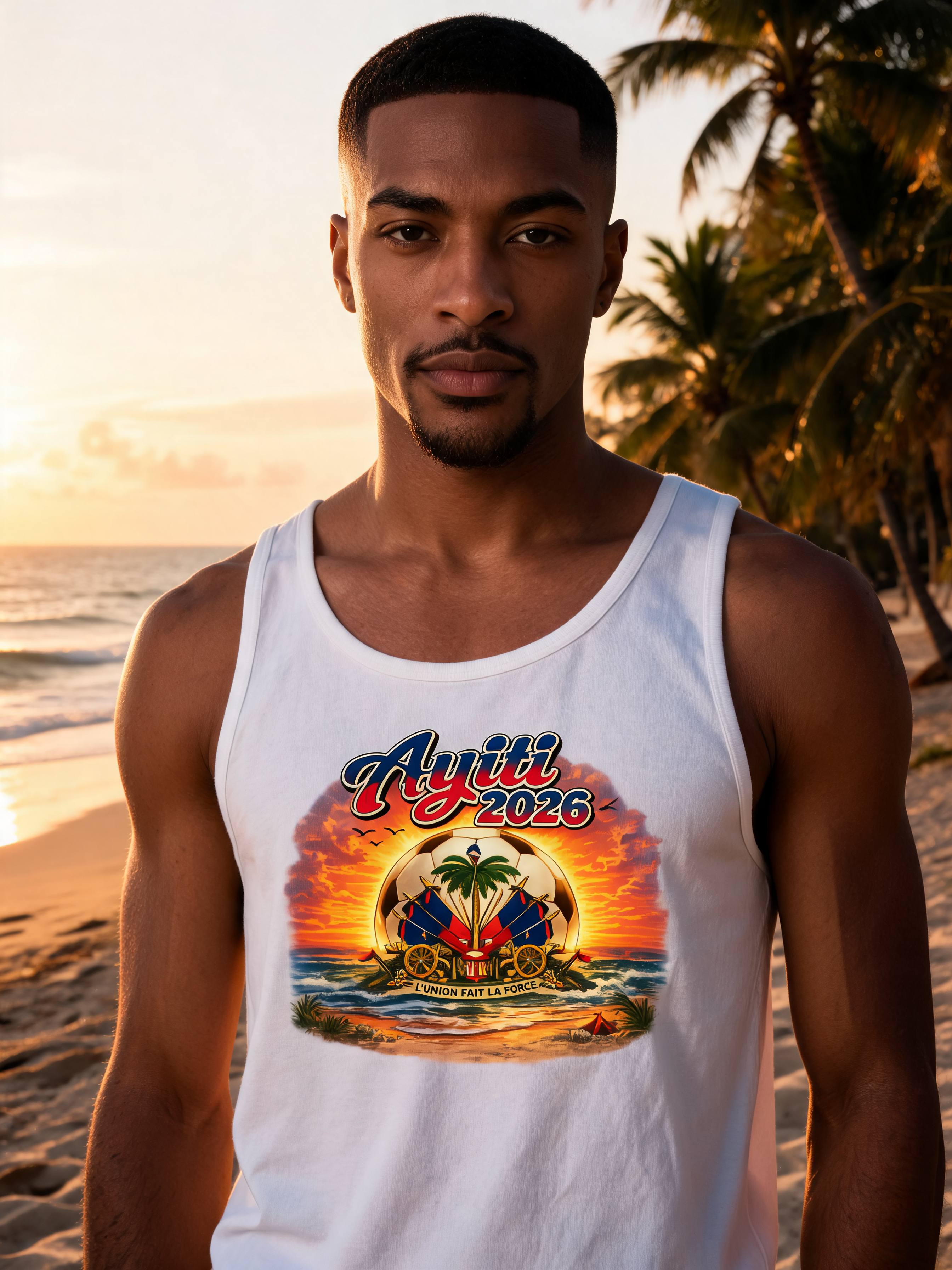 Ayiti soccer ball sunset Tank-top